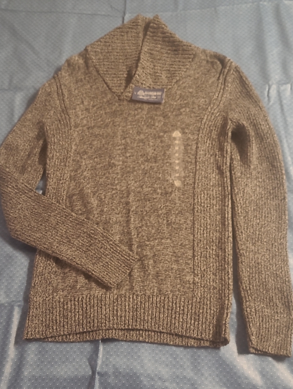 Women's Shawl Collar Knit Pullover Sweater - Gray